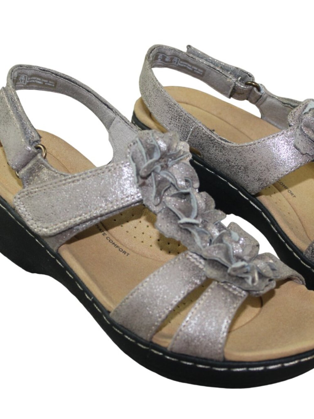 Clarks Collection Merliah Sheryl Leather Taupe Sandals Women Size 8.5 N NEW